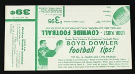 1960s Boyd Dowler Football Tips Order Form 
