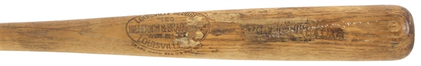 1927 Collins H&B Louisville Slugger Professional Model Game Used Bat w/ Shipping Label Remnant (MEARS LOA) Sidewritten "Collins 7.13.27"