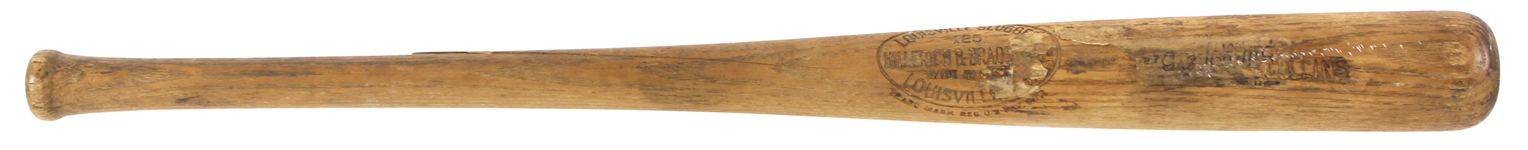 1927 Collins H&B Louisville Slugger Professional Model Game Used Bat w/ Shipping Label Remnant (MEARS LOA) Sidewritten Collins 7.13.27
