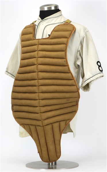 1930s-40s circa Flannel Baseball Jersey & Spalding Chest Protector (MEARS LOA)