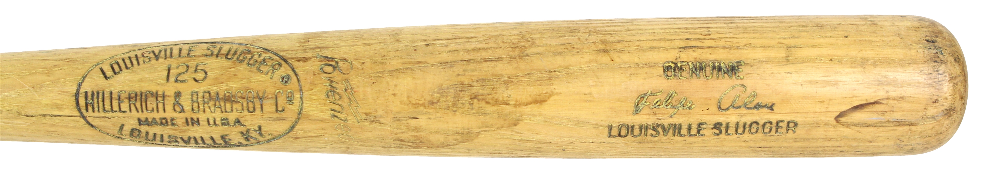 1965-68 Felipe Alou Milwaukee/Atlanta Braves H&B Louisville Slugger Professional Model Game Used Bat (MEARS LOA)