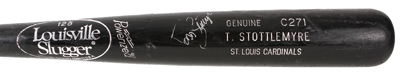 1996-97 Todd Stottlemyre St. Louis Cardinals Singed Louisville Slugger Professional Model Game Used Bat (MEARS LOA)