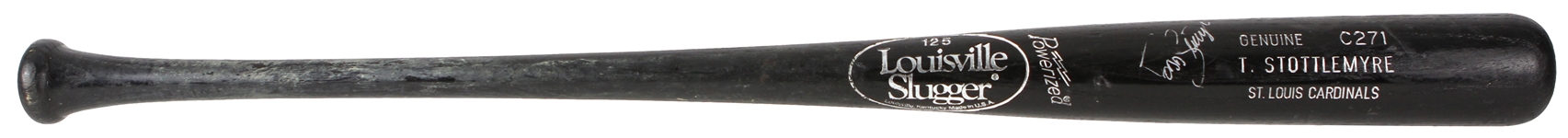 1996-97 Todd Stottlemyre St. Louis Cardinals Singed Louisville Slugger Professional Model Game Used Bat (MEARS LOA)