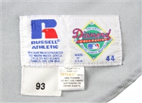 1993 Tim Crews Cleveland Indians Spring Training Road Jersey (MEARS LOA)