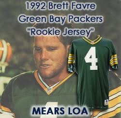 1992 Brett Favre Green Bay Packers Autographed Home Jersey (MEARS / JSA LOA) “Favre’s Rookie Season in GB”