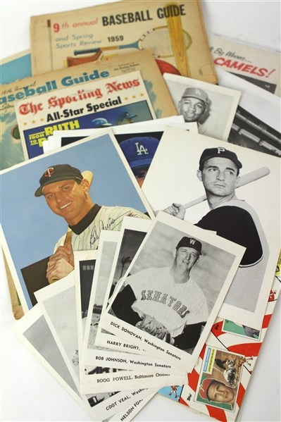 1950s-90s Baseball Memorabilia Collection - Lot of 123 w/ Photos, Cards, Publications & More (JSA)