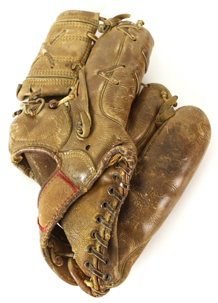 1955-56 Johnny Pesky Minor Leagues Game Worn Fielders Mitt (MEARS LOA/Family LOA & PSA/DNA)