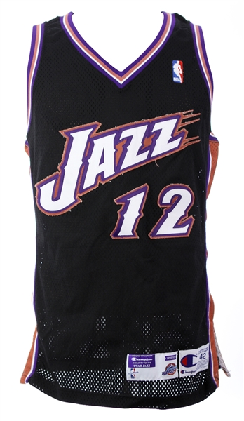 1998-99 John Stockton Utah Jazz Game Worn Alternate Jersey (MEARS LOA)