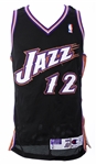 1998-99 John Stockton Utah Jazz Game Worn Alternate Jersey (MEARS LOA)