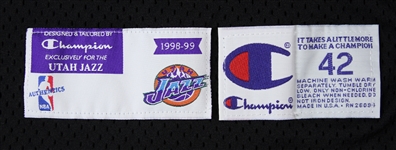 1998-99 John Stockton Utah Jazz Game Worn Alternate Jersey (MEARS LOA)