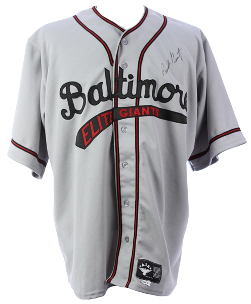 1997 (July 5) Armando Benitez Baltimore Orioles Signed Game Worn Baltimore Elite Giants Negro League Tribute Jersey (MEARS LOA/JSA)