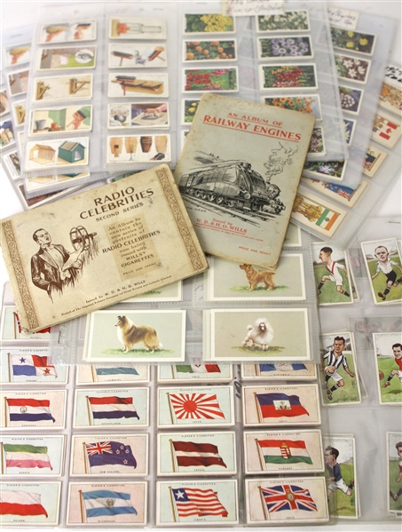 1926-79 Tobacco & Tea Non Sports Trading Card Sets - Lot of 11 w/ Flags of the League of Nations, Radio Celebrities in Album & More