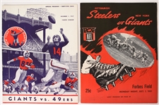 1951-57 New York Giants Yankee Stadium/Forbes Field Football Programs - Lot of 2