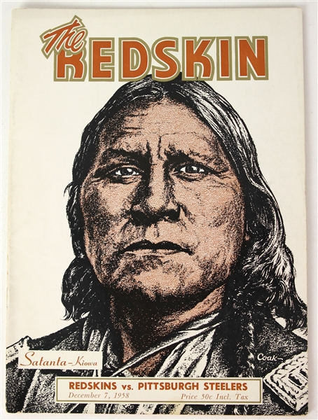 1958 (December 7) Washington Redskins Pittsburgh Steelers Griffith Stadium Football Program