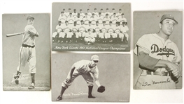 1950's Baseball 3.25 x 5.25 Exhibit Card Collection - Lot of 12 w/ Stan Musial, Pee Wee Reese, Gil Hodges & More