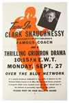 1943-45 Clark Shaugnessy University of Pittsburgh 17" x 23" National Safety Council Radio Poster - Lot of 3