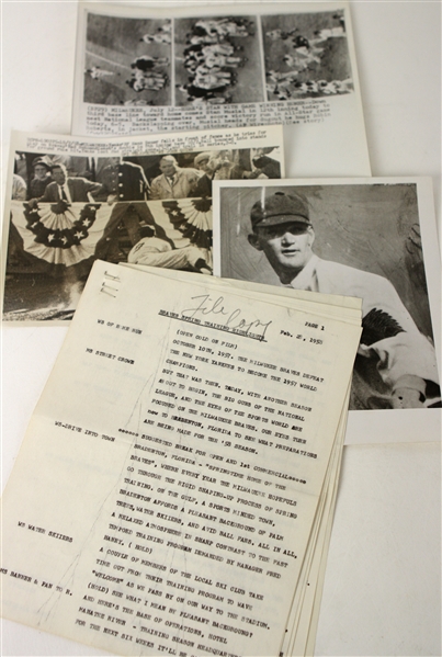 1910s-50s Boston/Milwaukee Braves Photo & Note Collection - Lot of 4