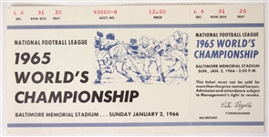 1965 Baltimore Colts Baltimore Memorial Stadium NFL Championship Game Ghost Ticket 