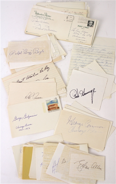 1930s-80s Baseball & Football Signed Cut & Index Card Collection - Lot of 115