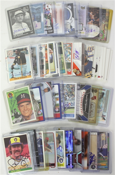 1960s-2000s Signed Baseball Card Collection - Lot of 60 w/ Russell Wilson 1st Bowman Card, Ryan Braun Bowmans Best Rookie Card & More 