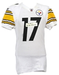 2011 (October 23) Mike Wallace Pittsburgh Steelers Signed Game Worn Road Jersey (MEARS LOA/JSA)