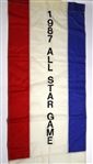 1980's Football & Baseball Memorabilia Collection - Lot of 5 w/ Blank Jerseys, Pants, Super Bowl XVII Coat & 1987 MLB All Star Banner 