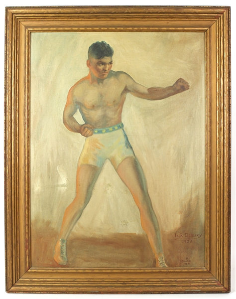 1929 Jack Dempsey World Heavyweight Champion 22" x 28" Framed Depiction 