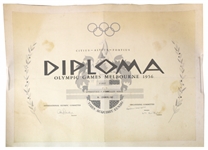 1956 Boris Chakhline Gymnastics Pommelled Horse Melbourne Olympic Games 20" x 26" Canvas Diploma