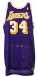 1997-98 Shaquille O'Neal Los Angeles Lakers Game Worn Road Uniform (MEARS LOA)