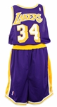 1997-98 Shaquille ONeal Los Angeles Lakers Game Worn Road Uniform (MEARS LOA)