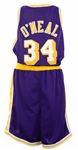 1997-98 Shaquille O'Neal Los Angeles Lakers Game Worn Road Uniform (MEARS LOA)