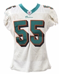 2004 Junior Seau Miami Dolphins Game Worn Road Jersey (MEARS A10 & PSA/DNA)