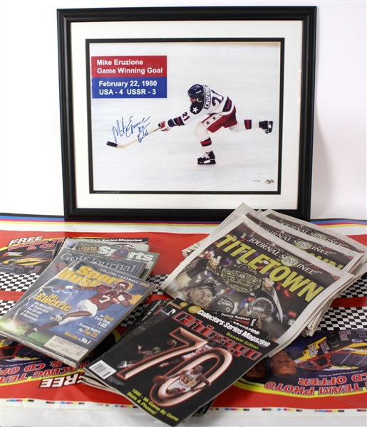 1950s-2000s Baseball Football Basketball Memorabilia Collection - Lot of 169 w/ Charlie Gehringer Signed Album Page, Pete Rose Signed Baseball & More