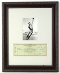 1948 Ty Cobb Detroit Tigers 13" x 17" Framed Display w/ Signed Personal Check (JSA)