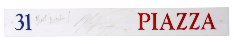 1997 Mike Piazza Los Angeles Dodgers Signed 3.5" x 27" Locker Room Nameplate (JSA)