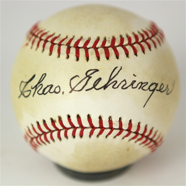 1974-84 Charlie Gehringer Detroit Tigers Signed OAL MacPhail Baseball (JSA)