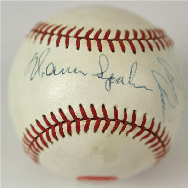 1987-89 Warren Spahn Billy Pierce Signed ONL Giamatti Baseball (JSA)