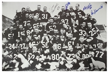 1962 Willie Davis Fuzzy Thurston Max McGee Ron Kramer Green Bay Packers Signed 15" x 21" World Champions Team Photo (JSA)