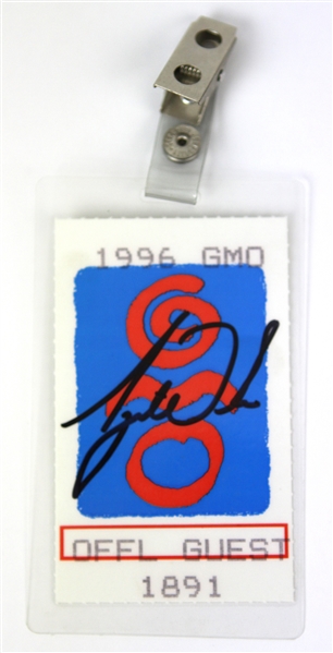 1996 Tiger Woods Loren Roberts Signed Greater Milwaukee Open Guest Badges - Lot of 2 (JSA)