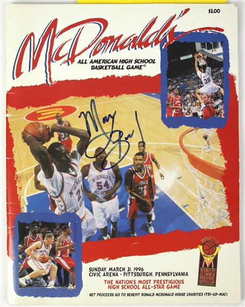 Lot Detail - 1996 Kobe Bryant Signed McDonald's All American High School  Game Program (PSA/DNA)