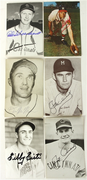 1940s-60s Baseball Photo & Postcard Collection - Lot of 11 w/ 10 Signed Including Eddie Mathews, Joe Adcock, Red Schoendienst & More (JSA)