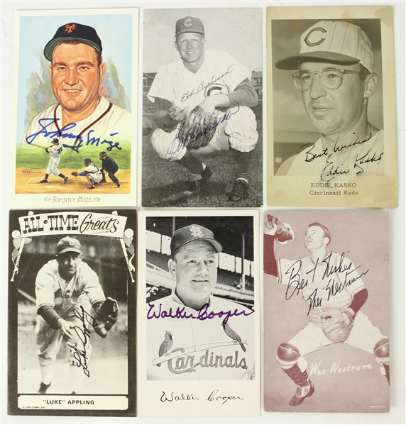 1950s-60s Baseball Signed Index & Postcard Collection - Lot of 20 w/ Johnny Mize, Luke Appling & More (JSA)