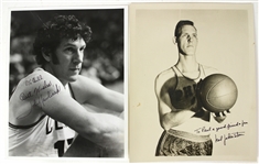 1960's-80's Baseketball Signed Photo Collection - Lot of 7 w/ Elgin Baylor, John Havlicek, Chris Mullin Questionnaire & More (JSA)