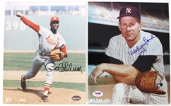 1950s-90s Baseball & Football Signed Photo Collection - Lot of 13 w/ Bob Gibson, Whitey Ford, Billy Williams & Green Bay Packers (JSA)