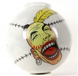 1957-65 RARE Milwaukee Braves Ticket Outlet Laughing Indian Painted Light Globe "Removed From The Plankington Arcade - Downtown"
