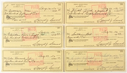 1976 Sam Snead Seven Time Major Champion Golfer Signed Personal Check Collection - Lot of 10(JSA)