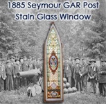 1885 circa John Granzo Post 198 Seymour Grand Army Of The Republic 3’x9 Stain Glass Headquarters Window