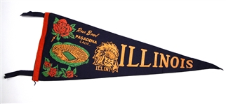 1950's-90's Football & Baseball Full Size Pennant Collection - Lot of 26 w/ Rose Bowl, Junior Rose Bowl & More 