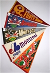 1970's-90's Baseball Football Basketball Hockey Full Size Pennant Collection - Lot of 97