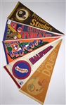 1970's-90's Baseball Football Basketball Hockey Full Size Pennant Collection - Lot of 97